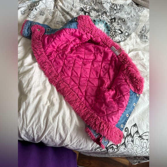 Toddle Jean jacket with hot pink inside - Picture 3 of 6